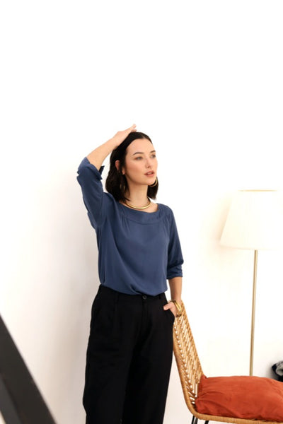 Janice Top - Blue Twill