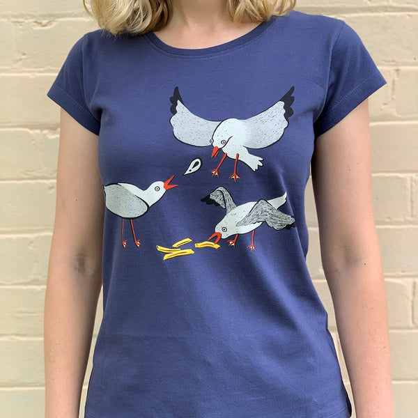 Seagull Squabble Tee - Dusty Blue