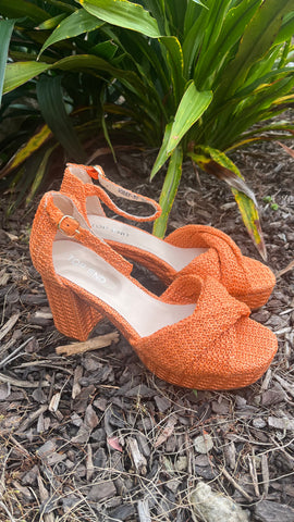 Voday Raffia Sandal - Orange