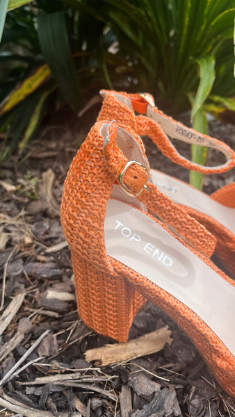 Voday Raffia Sandal - Orange