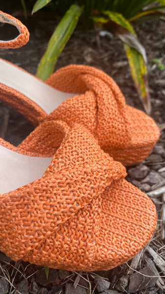 Voday Raffia Sandal - Orange