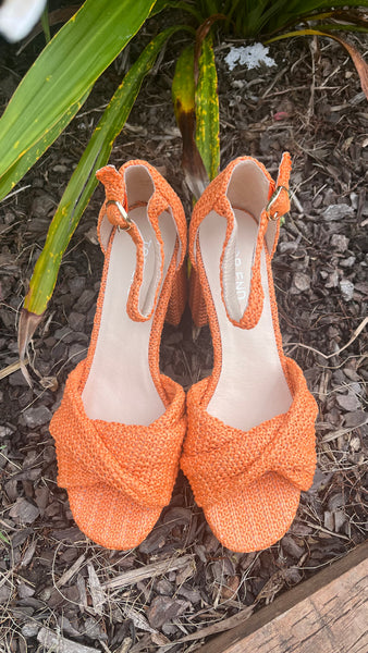 Voday Raffia Sandal - Orange