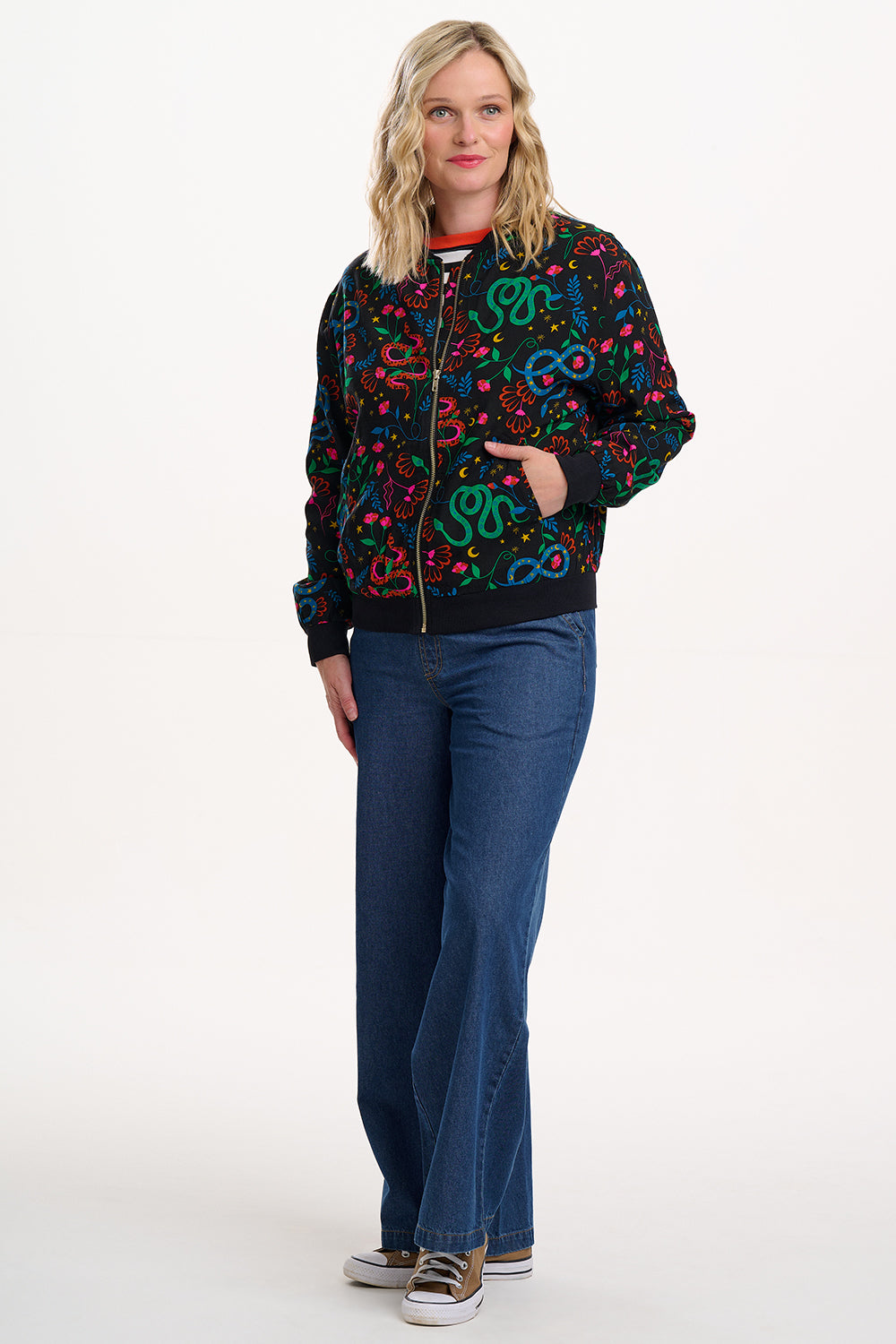 Bobbi Bomber Jacket - Snake Floral