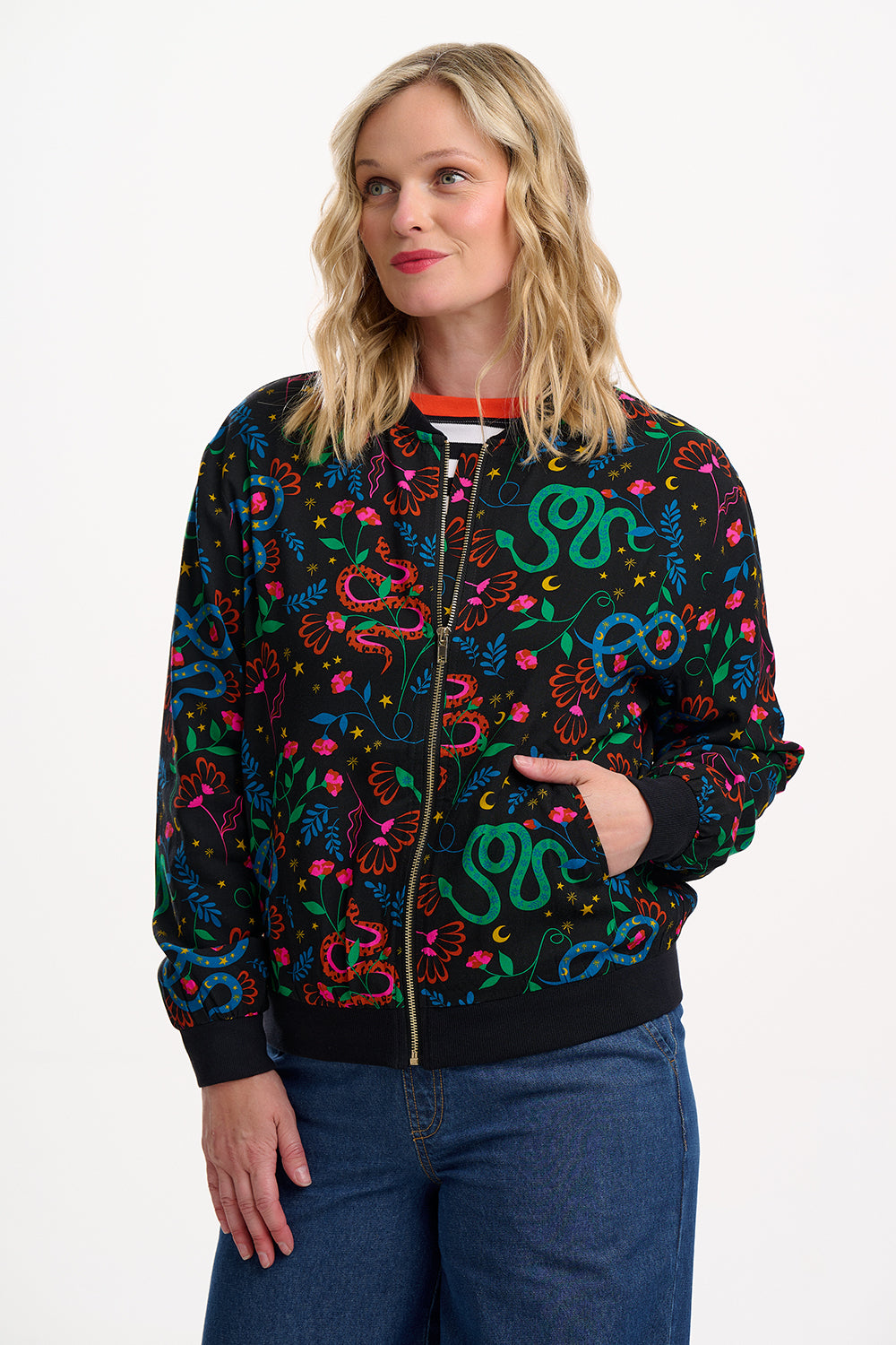Bobbi Bomber Jacket - Snake Floral
