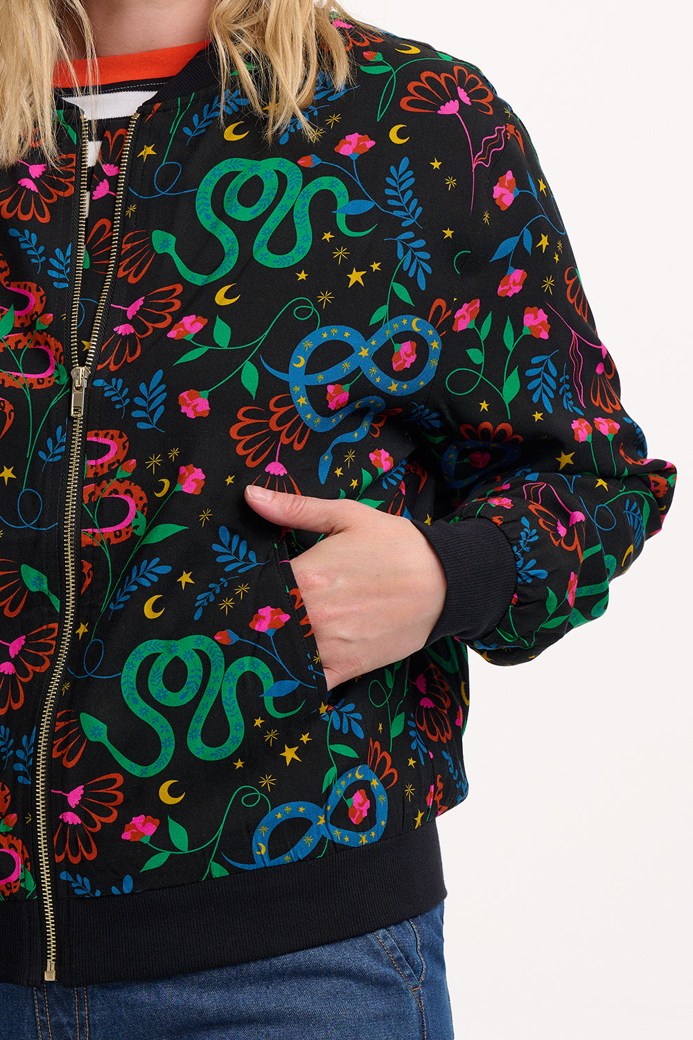 Bobbi Bomber Jacket - Snake Floral