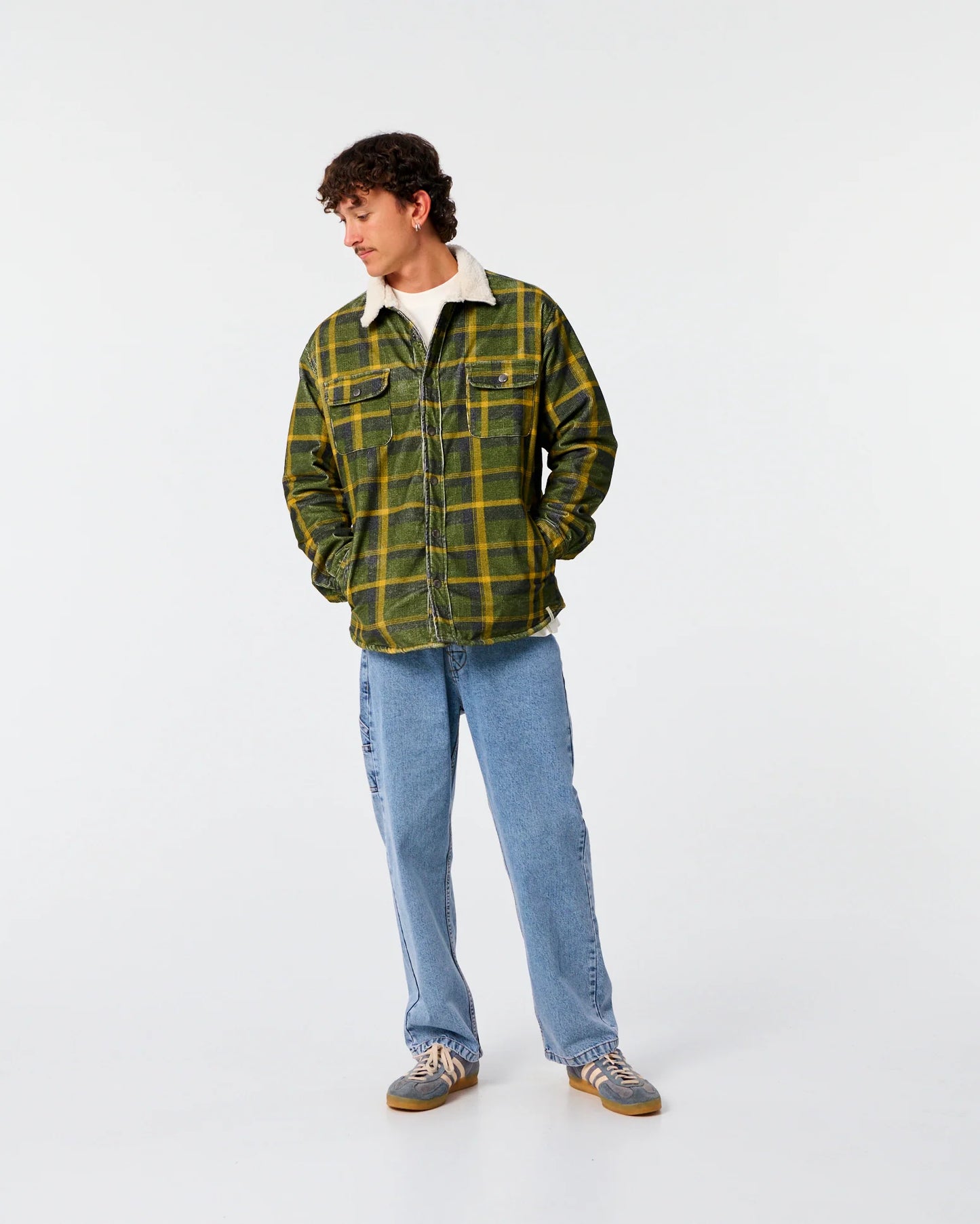 Ranger Check Cord Jacket - Dusty Green