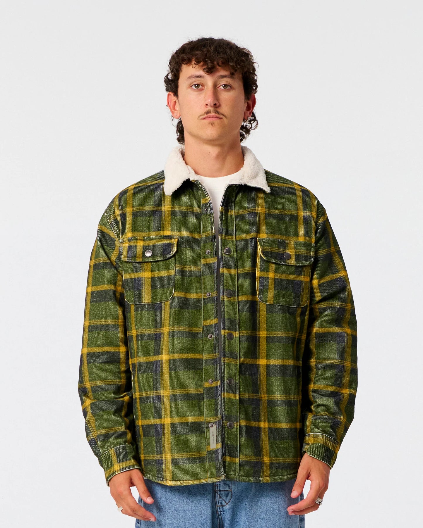 Ranger Check Cord Jacket - Dusty Green