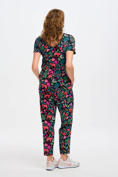 Bianca Jersey Jumpsuit - Black Tigers &  Toucans