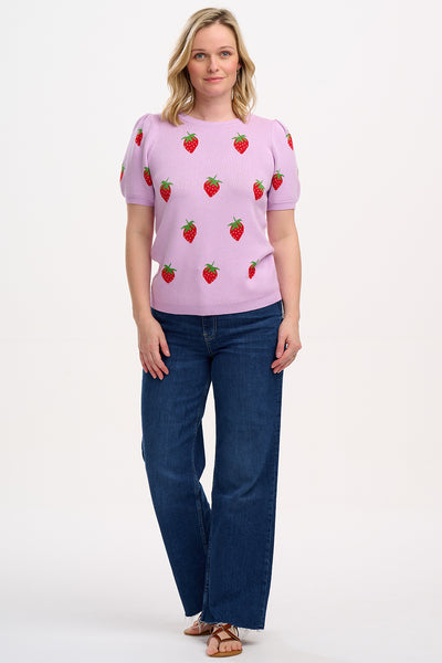 Dominique Knit Top - Summer Strawberry Lilac