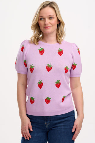 Dominique Knit Top - Summer Strawberry Lilac