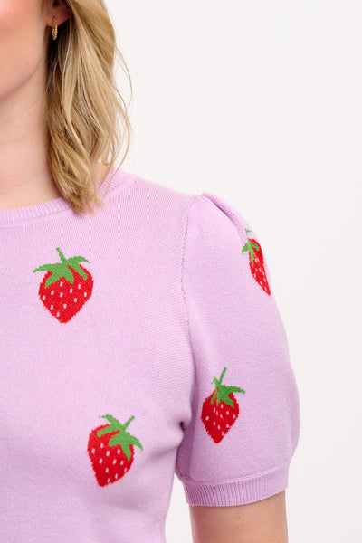 Dominique Knit Top - Summer Strawberry Lilac