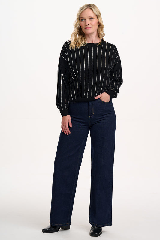 Anjali Sequin Jumper - Silver Stripes