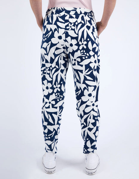 Stencil Floral Pant - Navy