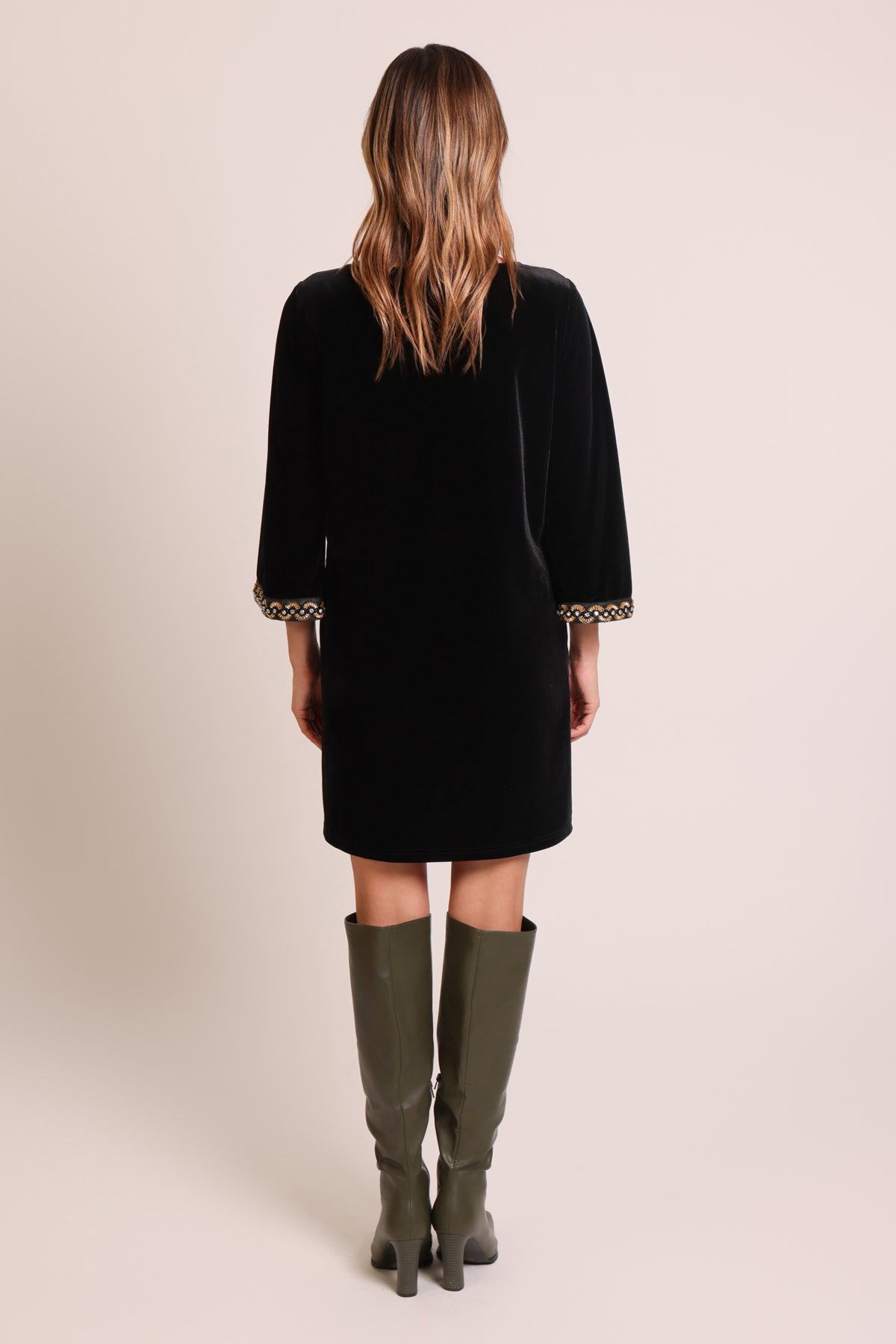 Bloom Dress - No Going Back Sequin Cuff Black Velvet