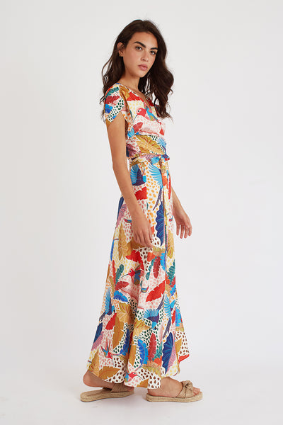 Pretty Boy Claude Wrap Dress - Birds