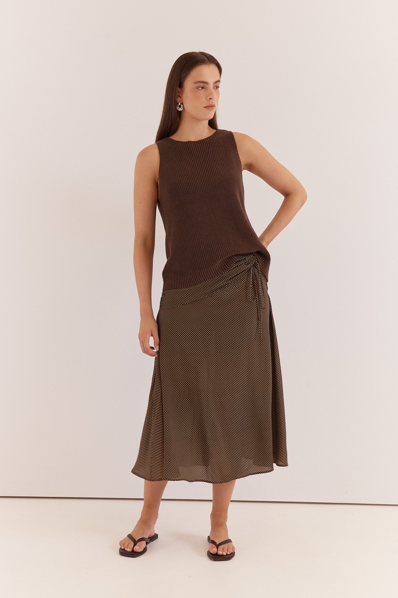 Kiani Knit Tank - Chocolate