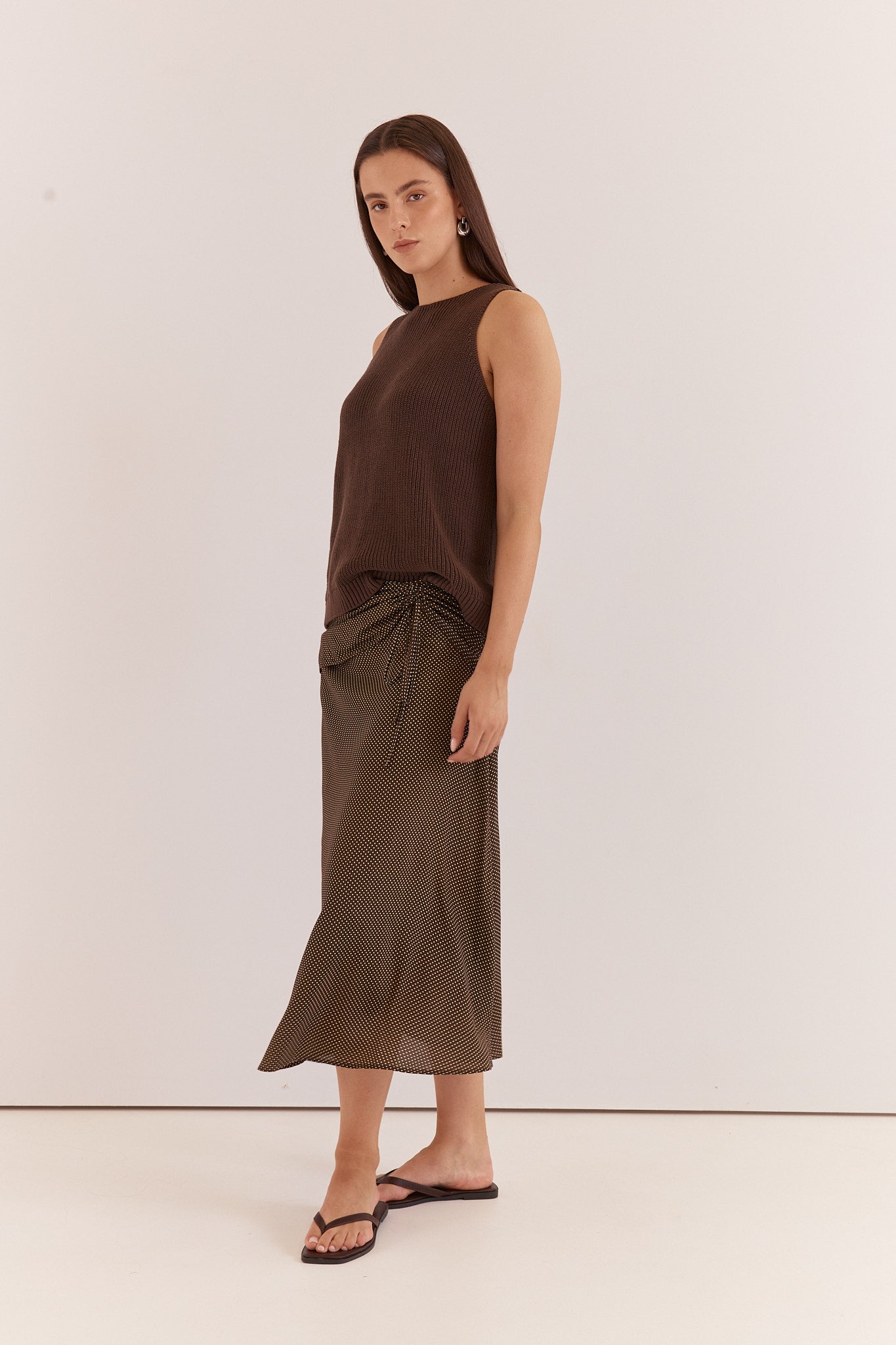 Kiani Knit Tank - Chocolate