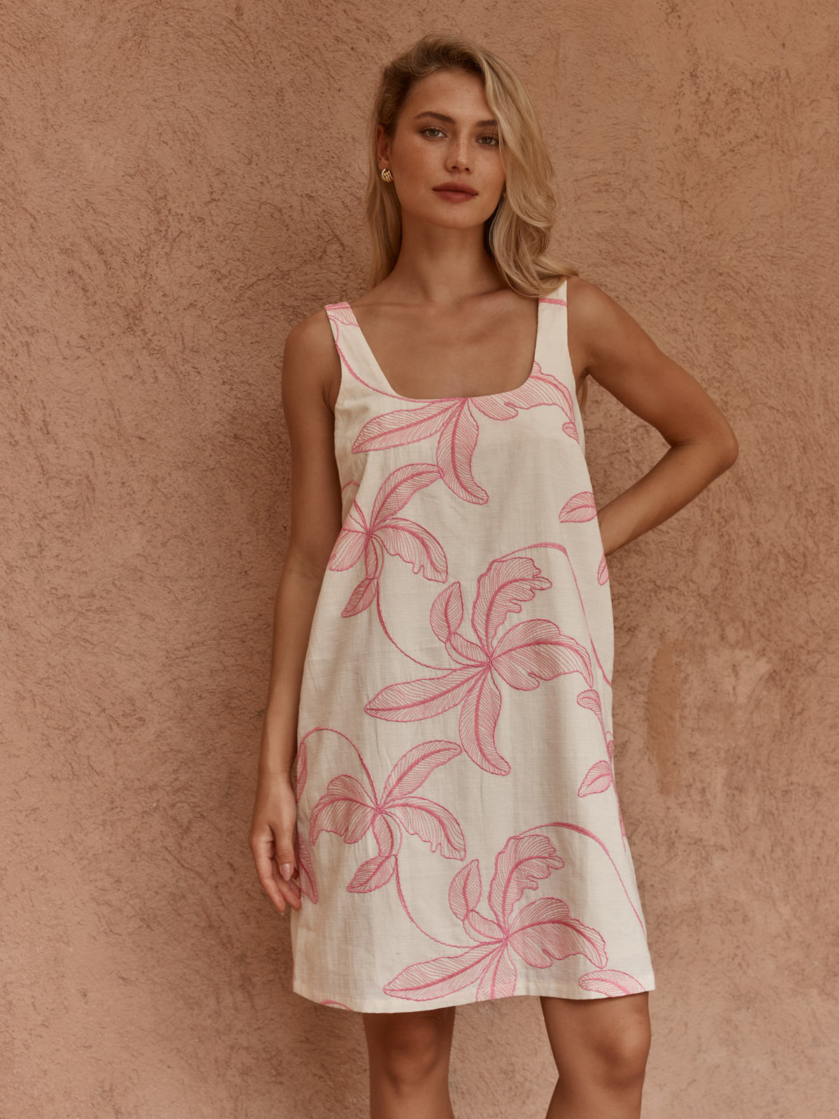 Vienne Mini Shift Dress - Pink