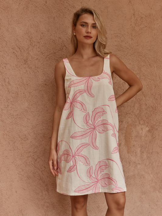 Vienne Mini Shift Dress - Pink