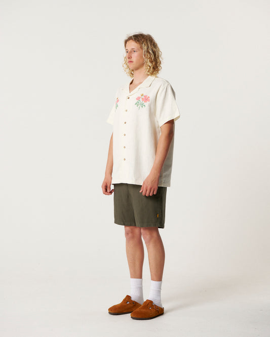 Bouquet SS Resort Shirt - Vintage White