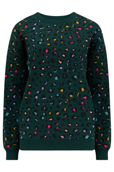 Noah Sweatshirt - Rainbow Leopard Green