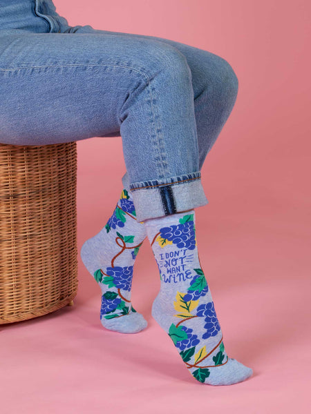 I Don't Not Want Wine - Womens Socks