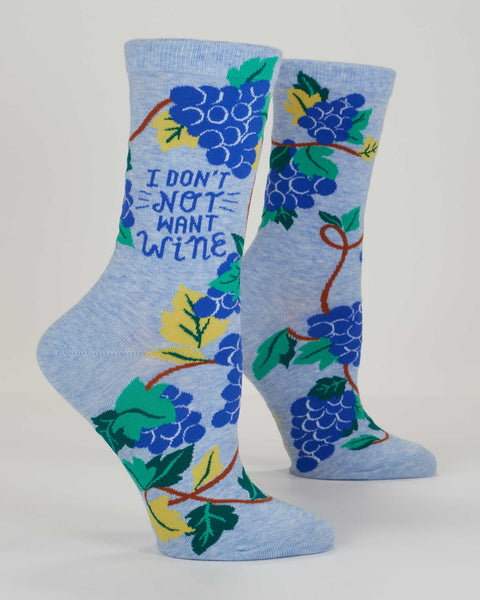 I Don't Not Want Wine - Womens Socks