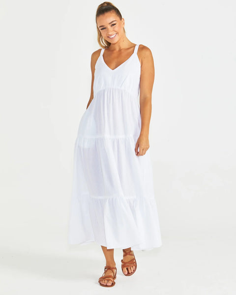 Phillips Tiered Dress - White