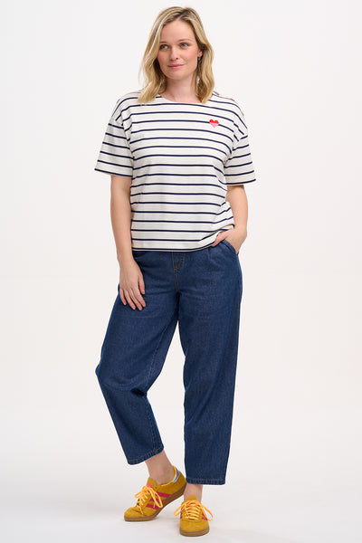 Kirby Breton Tee - Split Heart Stripes