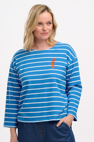 Billie Breton Top - Lobster Stripe