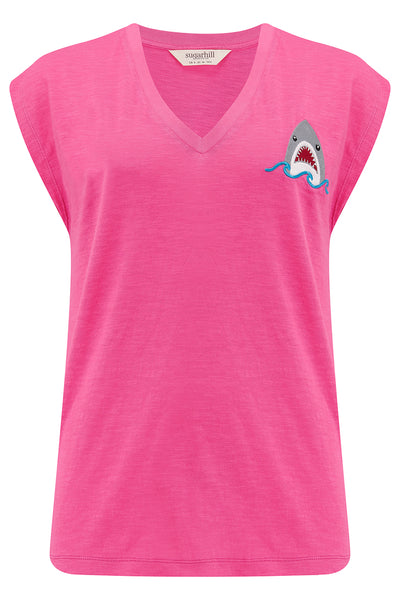 Ariana V-Neck Tank T-Shirt - Fin-tastic Shark