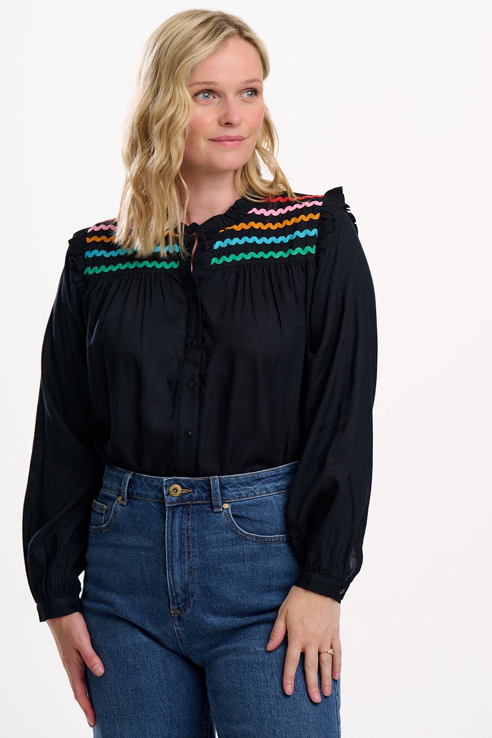 Safia Blouse - Rainbow Ric Rac