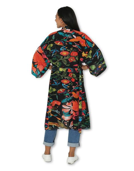 Longline Silk Kimono - Tenangos