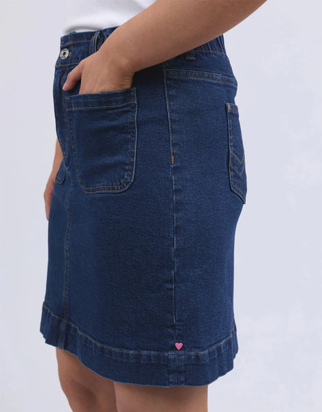 Lennox Denim Skirt - Dark Blue