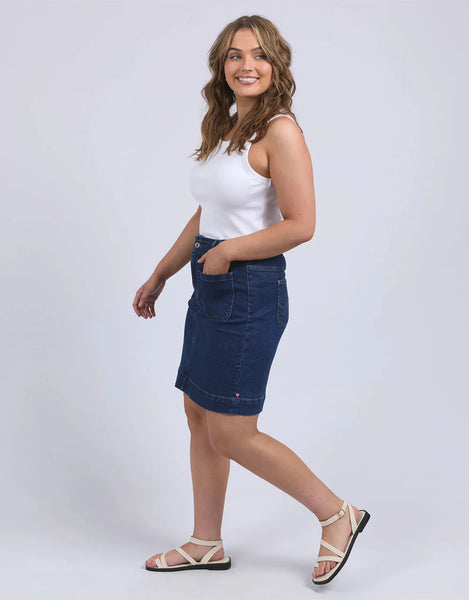 Lennox Denim Skirt - Dark Blue