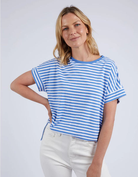 Yara stripe Tee - Cerulean