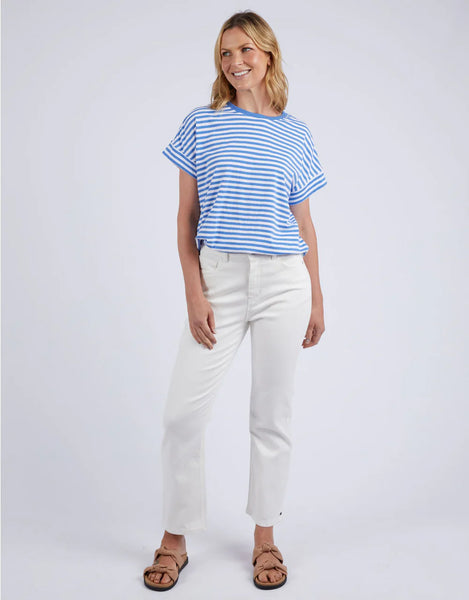 Yara stripe Tee - Cerulean