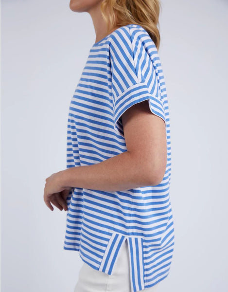 Yara stripe Tee - Cerulean