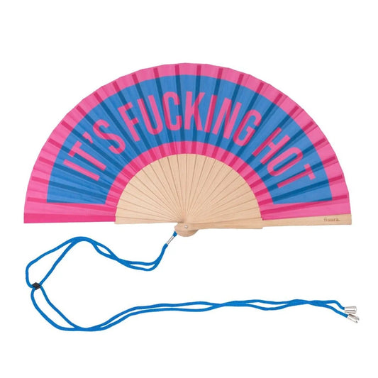 It's Fucking Hot - Pink/Blue Hand Fan