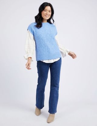 Bramble Knit Vest - Light Blue