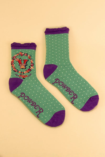 Letter Socks - V