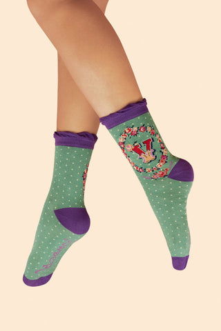 Letter Socks - V