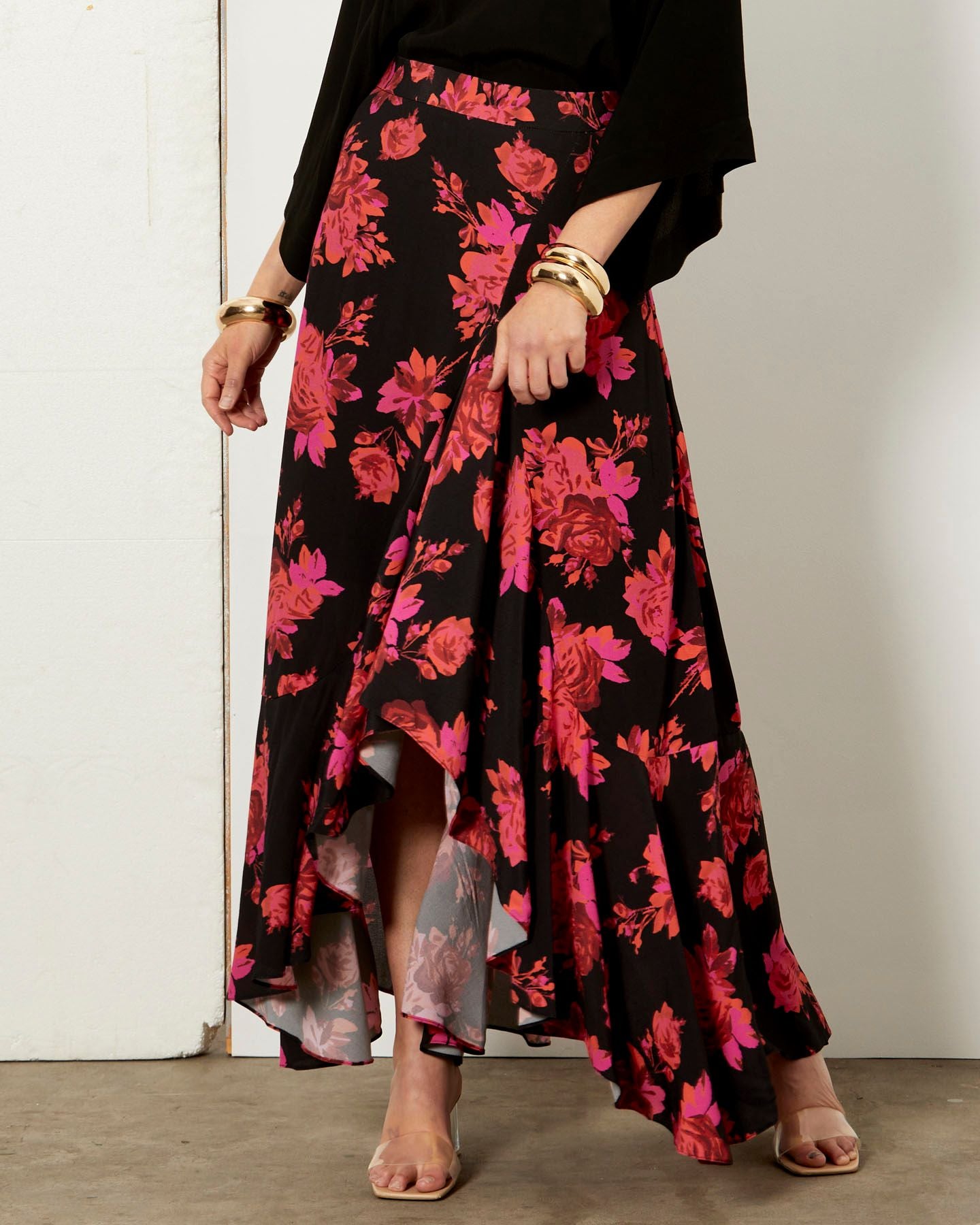 Walk Away Ruffle Skirt - Punch Floral