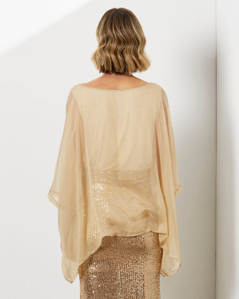 Summer Fever Silk Top - Champagne