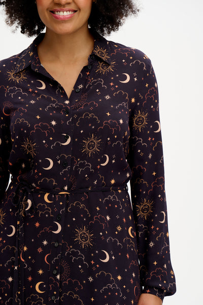Zadie Shirt Dress - Moon & Stars