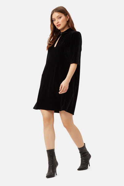 Peep Dress - Black Velvet