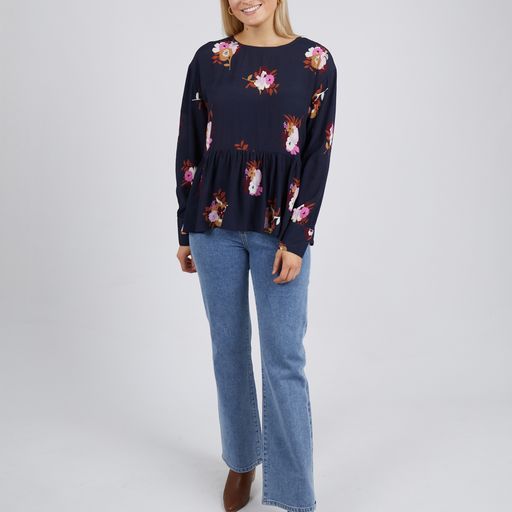 Posy Floral Blouse - Navy