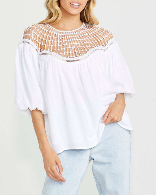Faith Lace Top - White