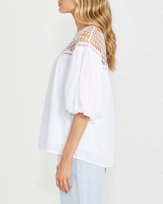 Faith Lace Top - White