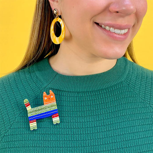 Piñata Cat Brooch